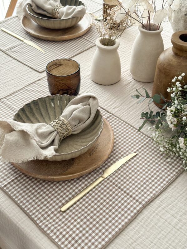 Set de table vichy - sable