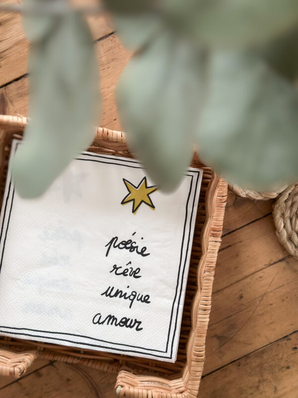 Serviette en papier - Poésie