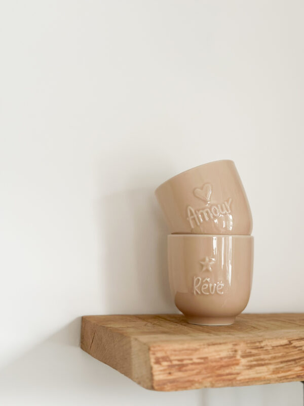 Tasse à café "amour & rêve"- set de 2