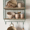Etagère filaire et bois - n°2 vert sauge