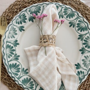 Serviette de table vichy - beige