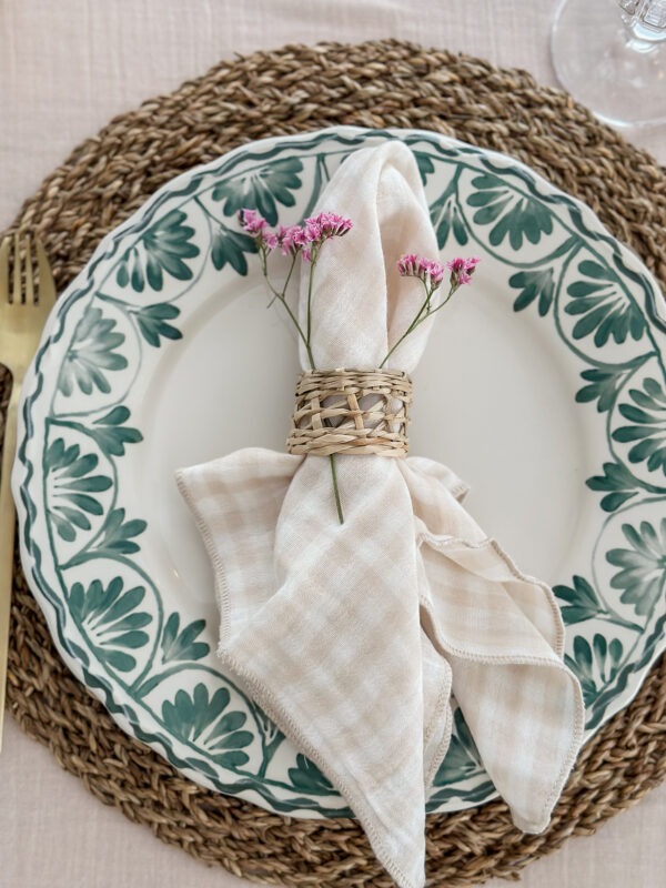 Serviette de table vichy - beige