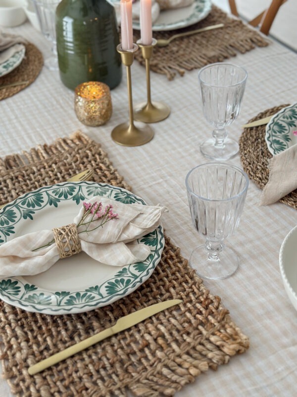Serviette de table vichy - beige – Image 3