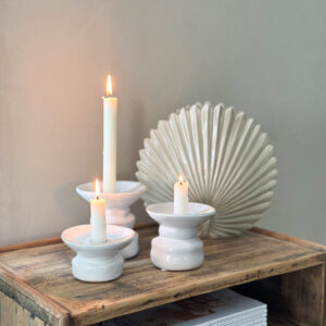 Bougeoir en céramique blanc - set de 3
