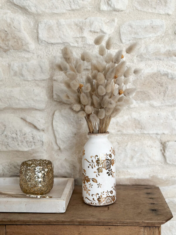 Vase fleuri en grès
