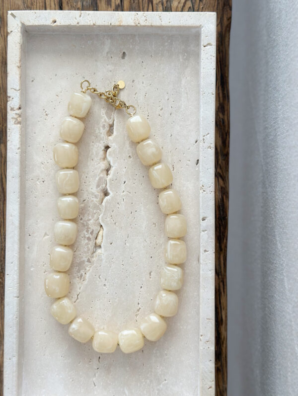 Collier perles - Vanille