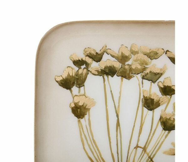 Plateau fleur - kaki et doré – Image 4