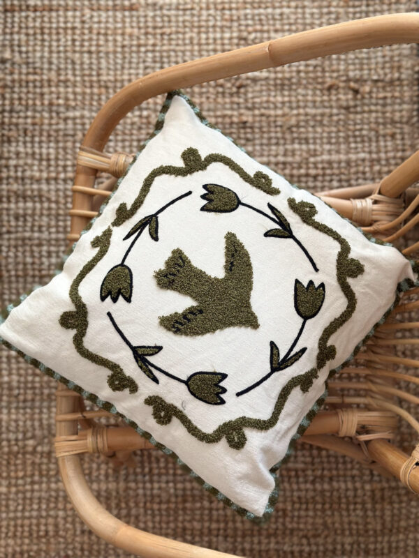 Coussin colombe kaki – Image 2