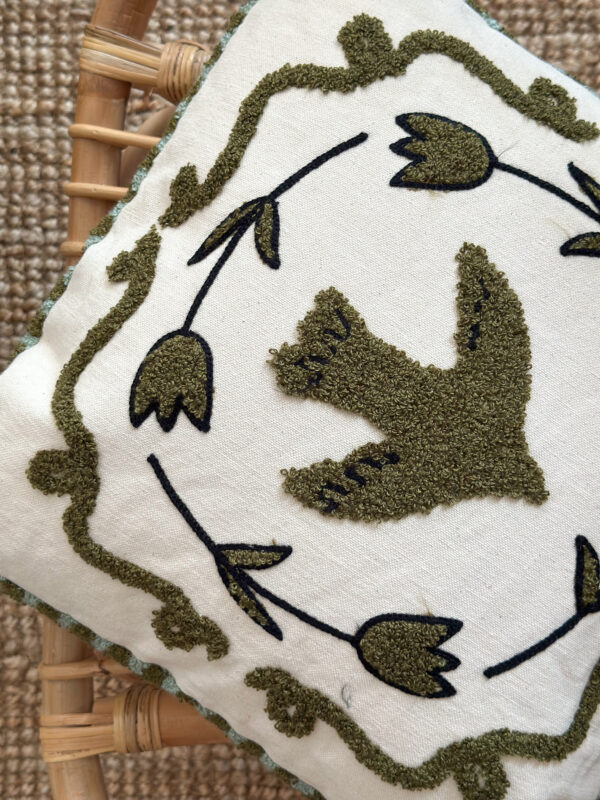 Coussin colombe kaki – Image 3