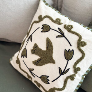 Coussin colombe kaki