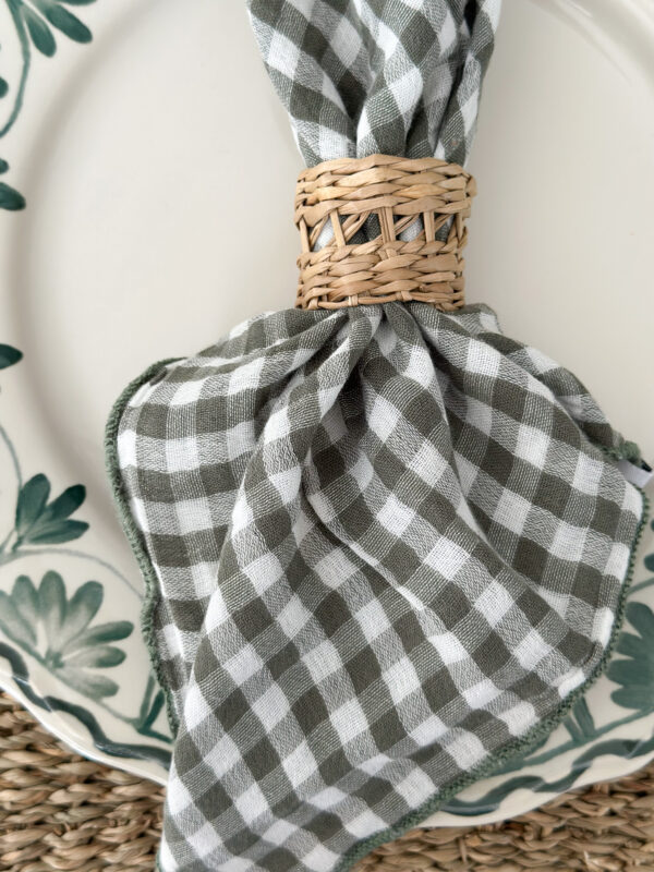 Serviette de table vichy - kaki – Image 2