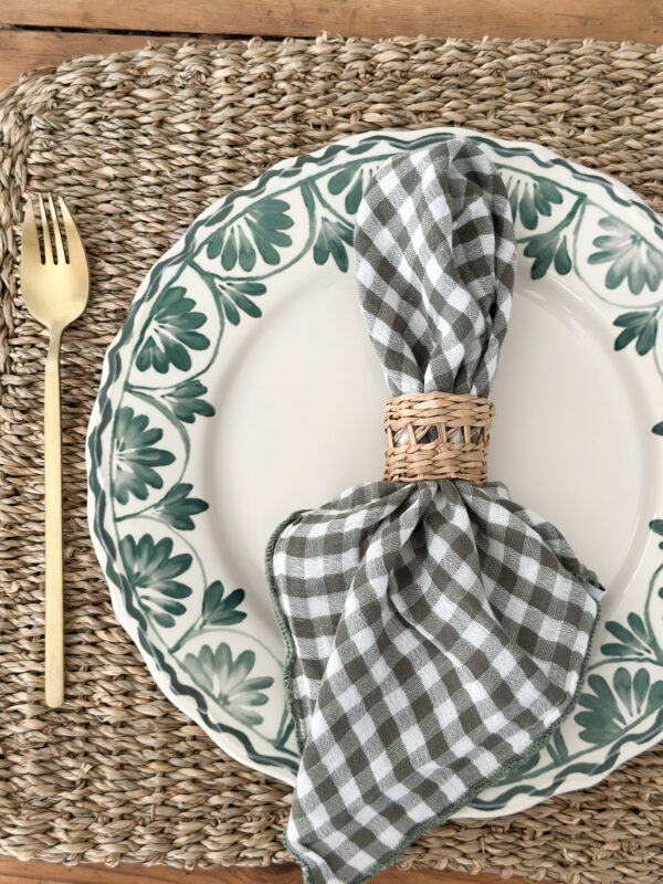 Serviette de table vichy - kaki