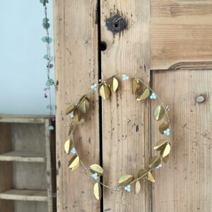 Couronne feuille or & perle