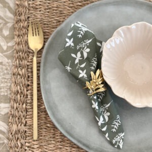 Serviette en papier - Fleurie verte