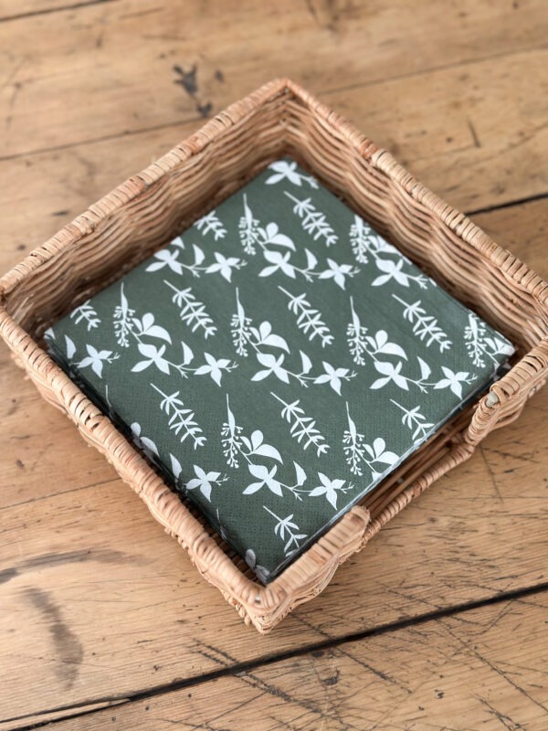 Serviette en papier - Fleurie verte – Image 2