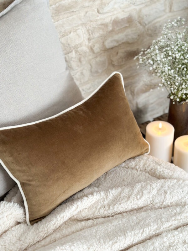 Housse de coussin rayé - brun – Image 2