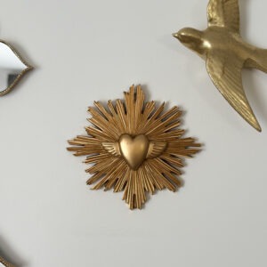Ex-voto coeur - ailes dorées