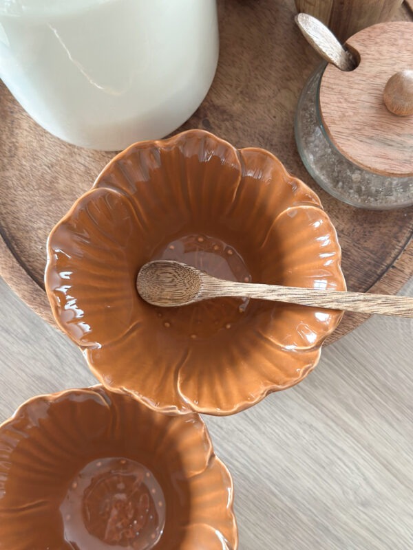 Coupelle fleur - marron