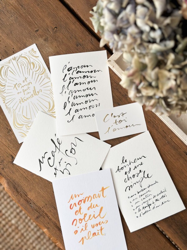 Cartes décoratives - Calligraphie française