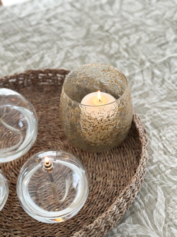 Photophore fleurs en verre – Image 3