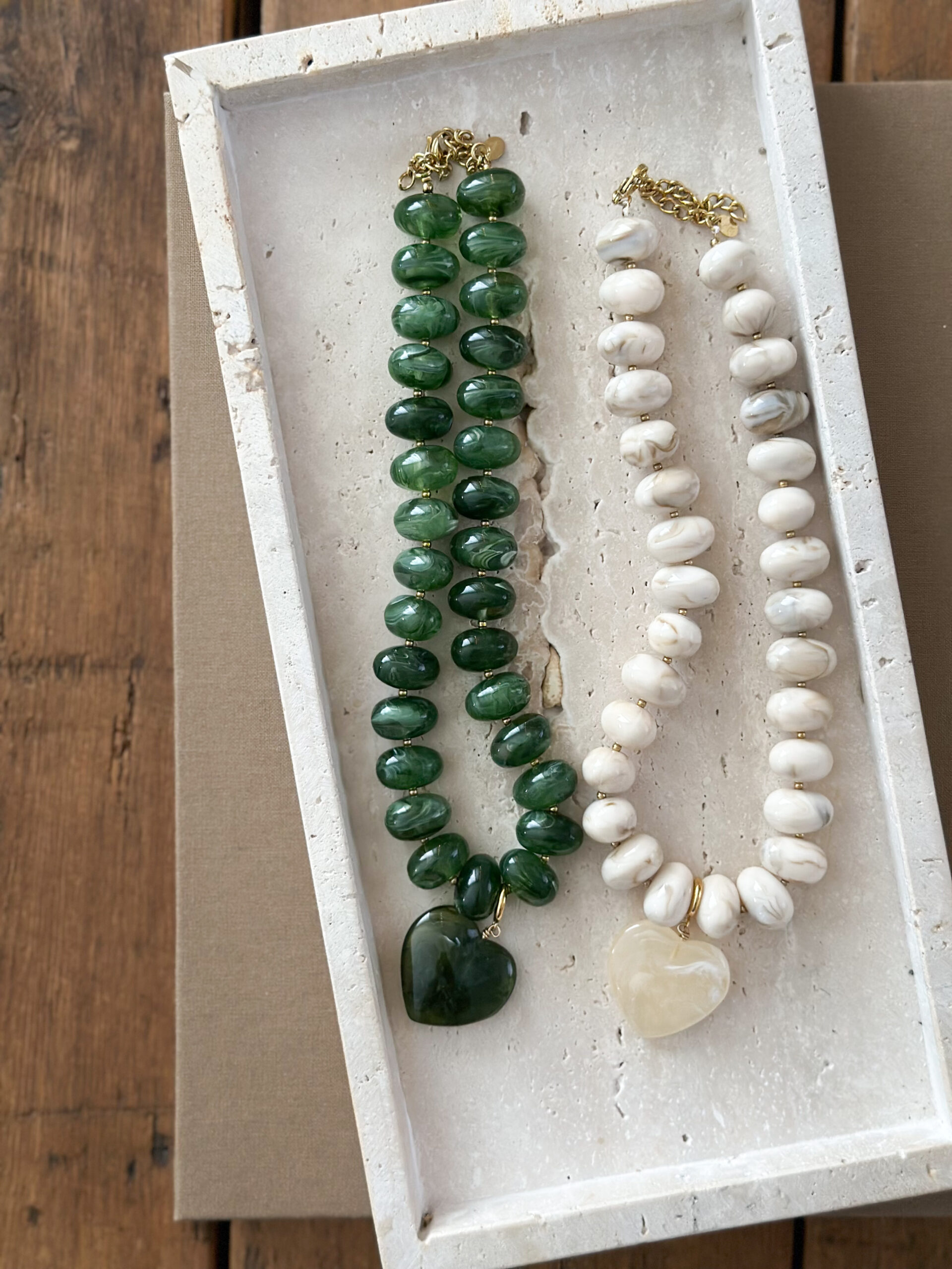 Collier perles & pendentif cœur