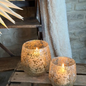 Photophore fleurs en verre