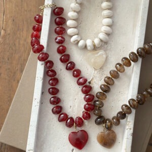 Collier perles & pendentif cœur