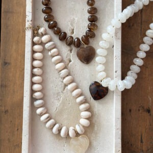 Collier perles & pendentif cœur