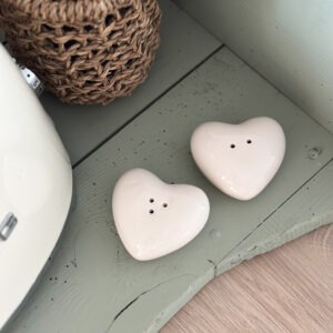 Set de sel & poivre coeur - blanc