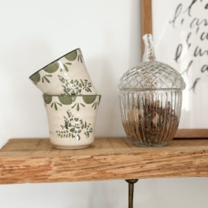 Tasse à café - Fleurie verte