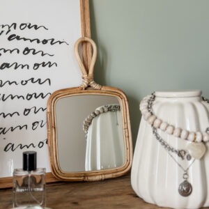 Miroir en rotin