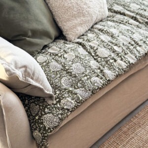 Édredon- block print kaki