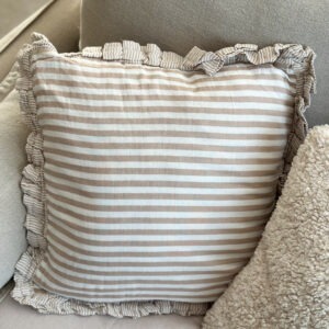 Coussin rayé - beige