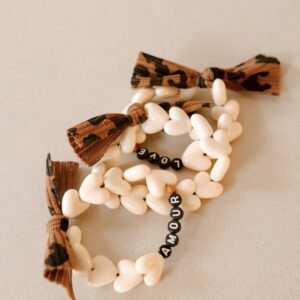 Bracelet Amour maxi coeurs - beige