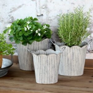 Cache pot en zinc - set de 3