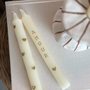 Chandelle amour & coeur - set de 2