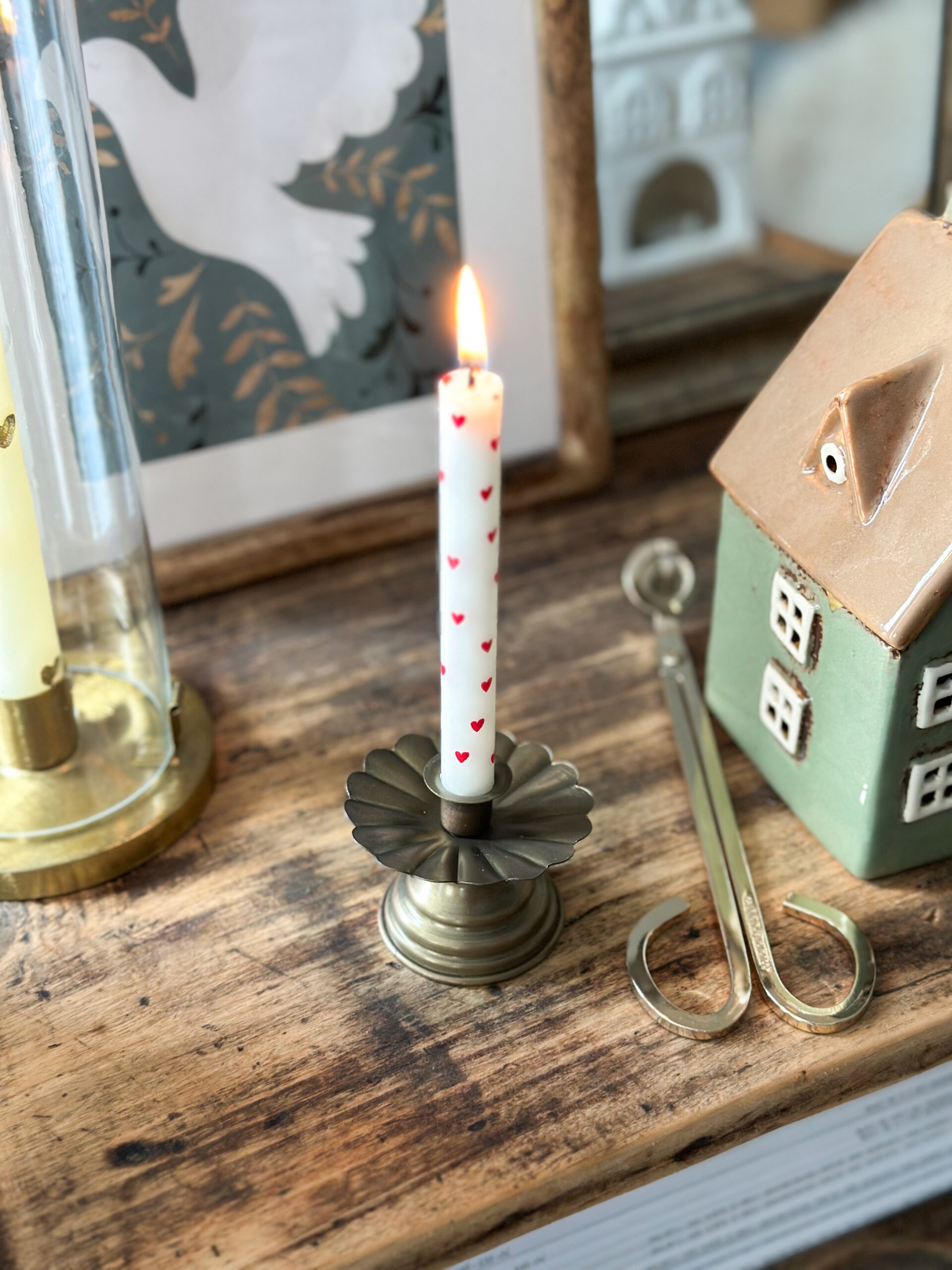 Bougeoir fleur - bougie fine – Image 2