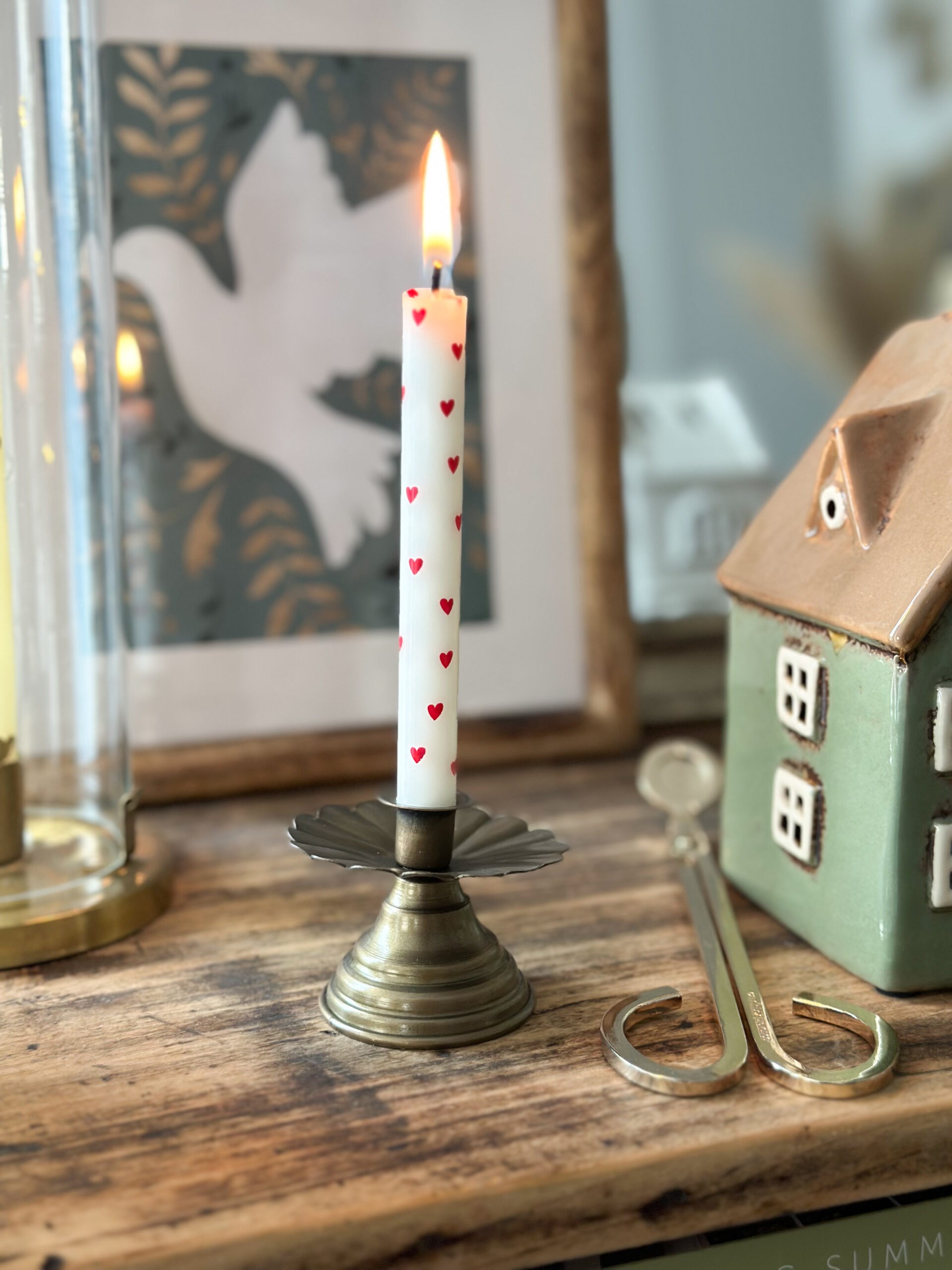 Bougeoir fleur - bougie fine