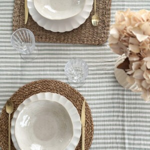 Nappe à rayures - eucalyptus