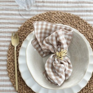 Serviette de table vichy - ficelle