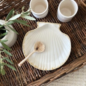 Assiette coquillage - blanche