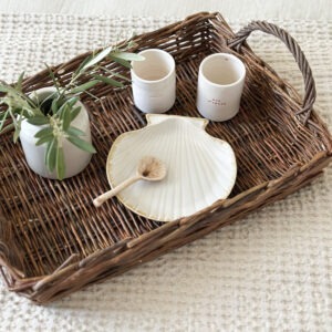 Maxi plateau en rotin vintage