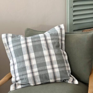 Housse de coussin rayé - kaki