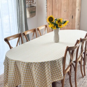 Nappe vichy jaune - anti tache