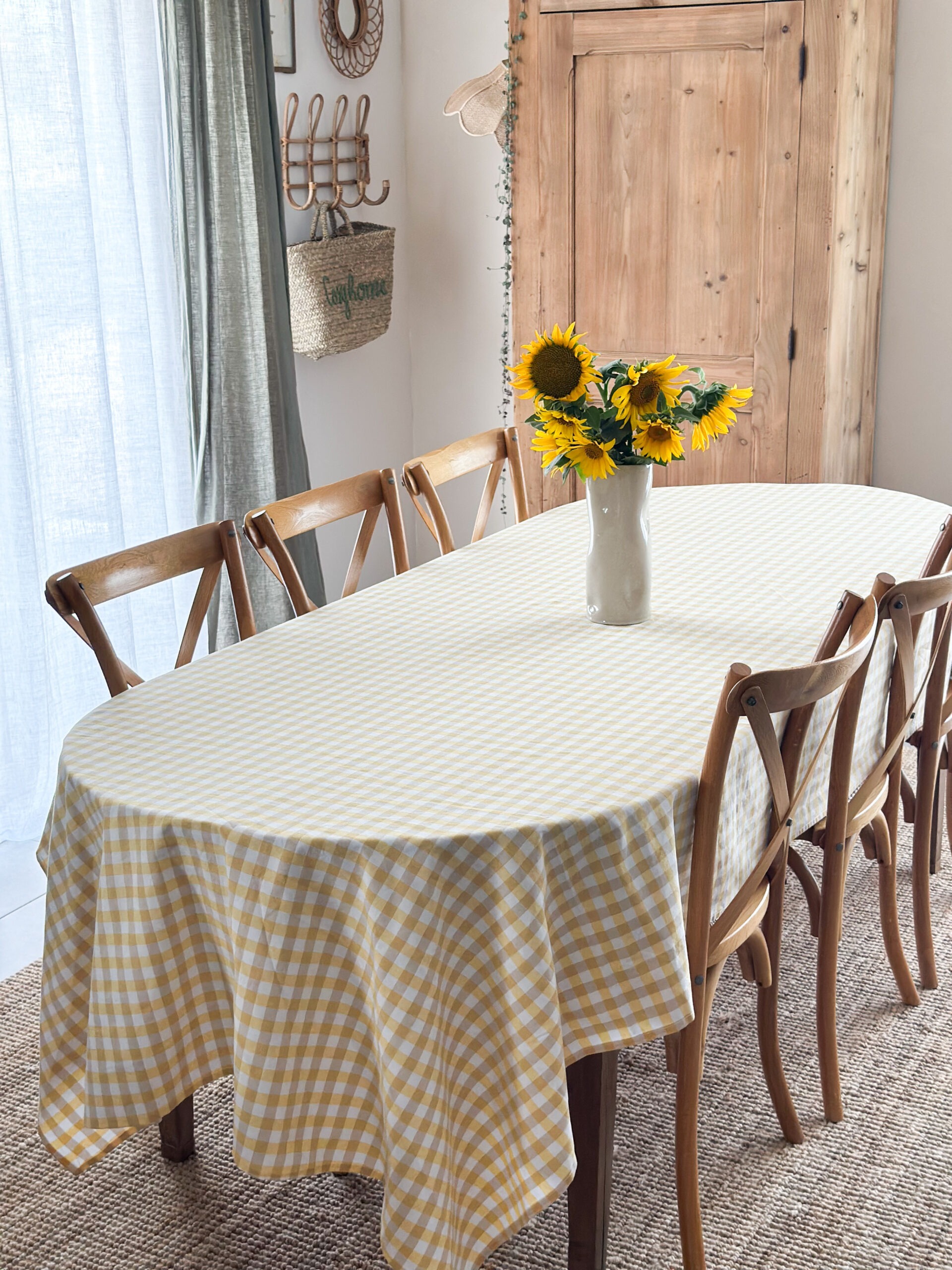 Nappe vichy jaune - anti tache