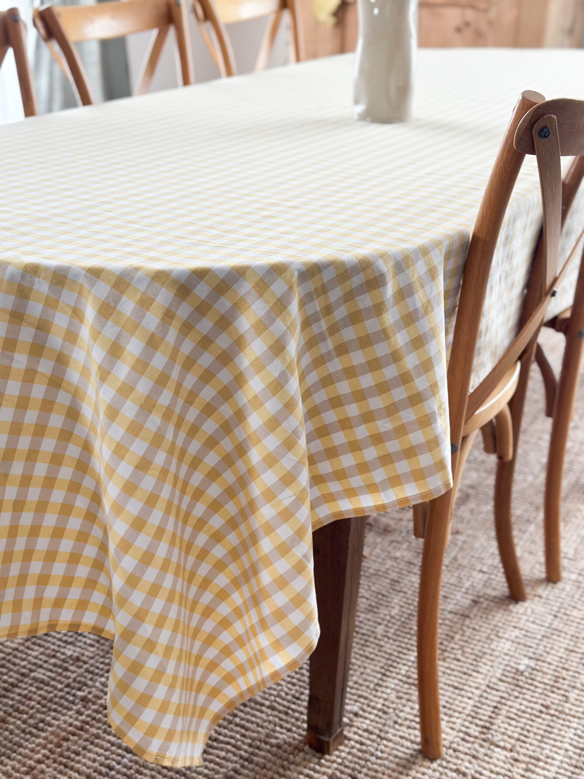 Nappe vichy jaune - anti tache – Image 2