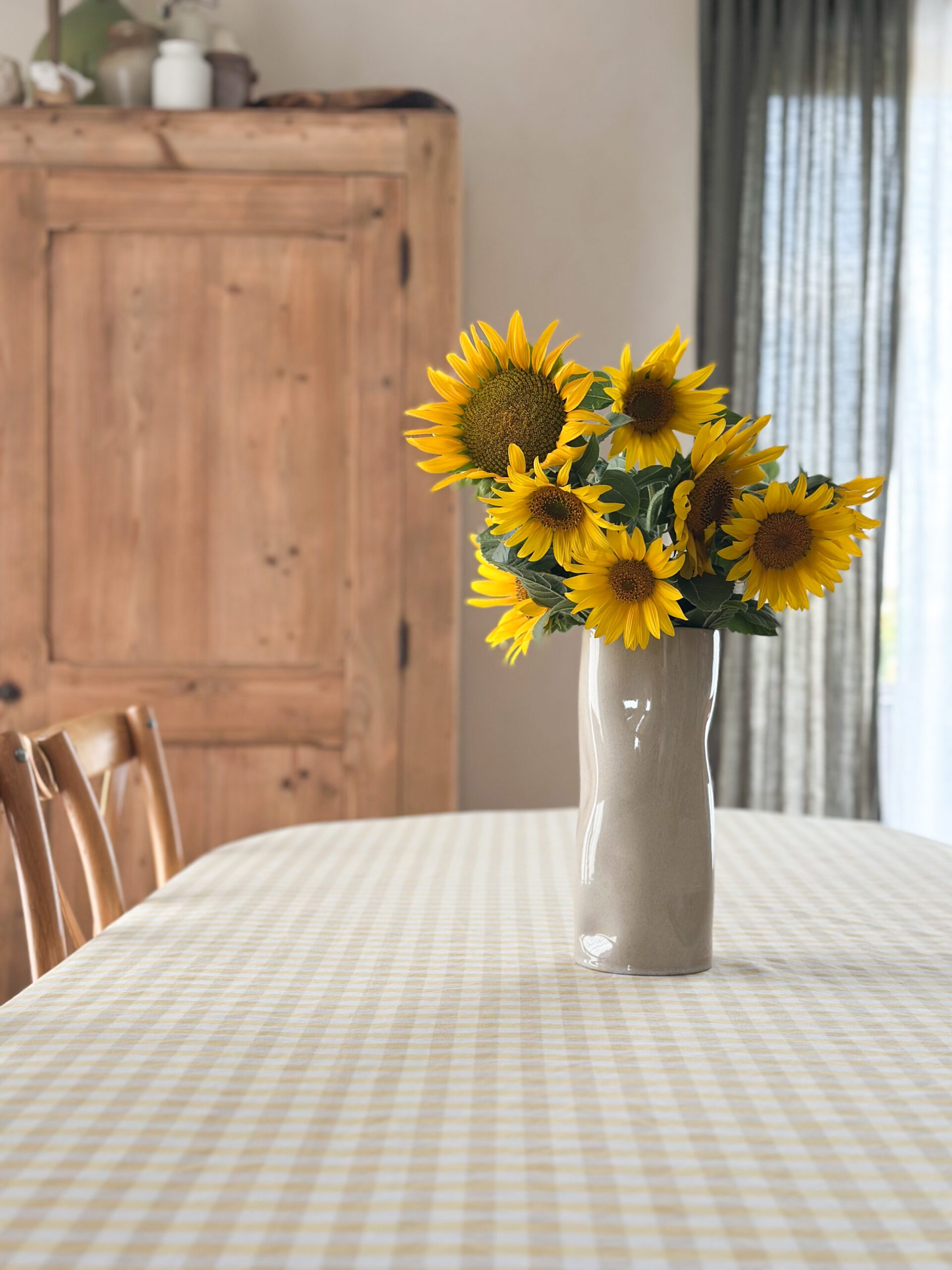 Nappe vichy jaune - anti tache – Image 3
