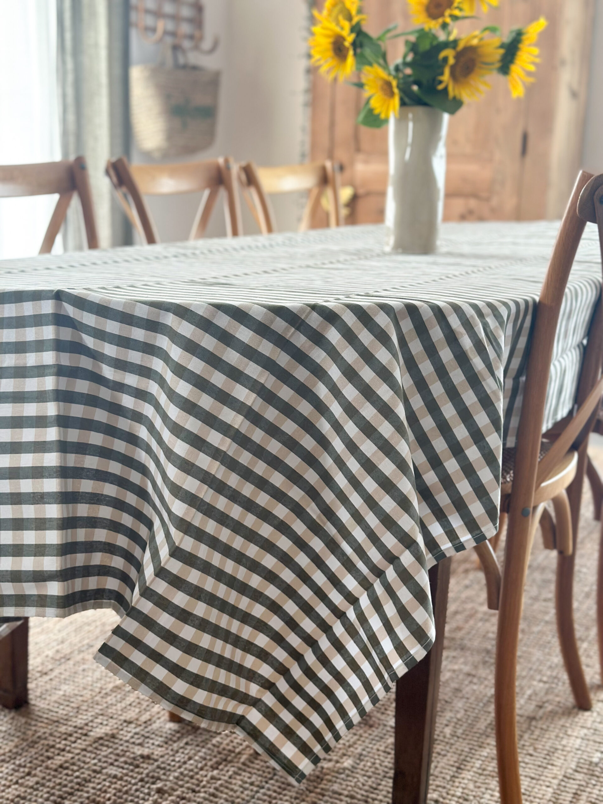Nappe vichy kaki - anti tache – Image 3