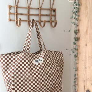 Cabas XXL damier coeur - Amour toujours