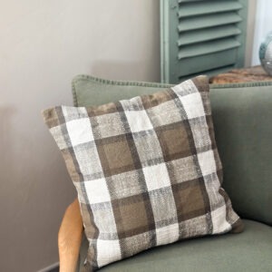 Housse de coussin - vert / ivoire